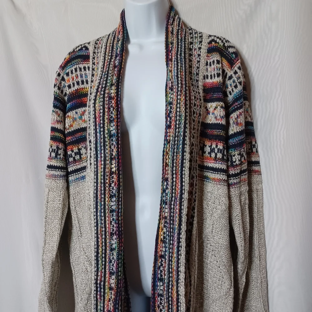 Haptics by Holly Harper Boho Multi-colored Knitted Cardigan. M - Picture 4 of 14